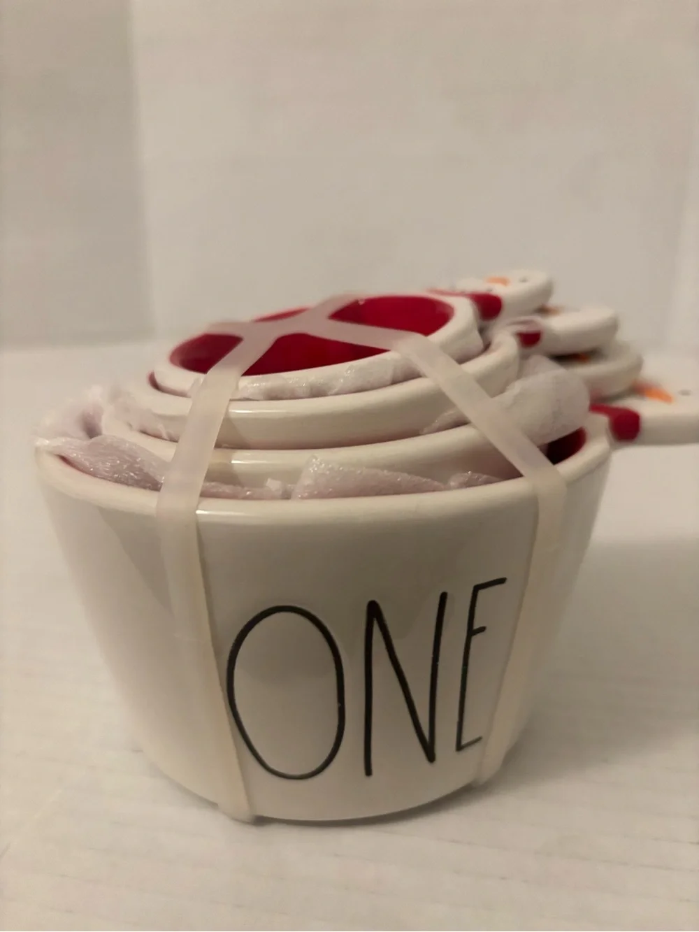 Rae Dunn Red & White Snowman Nesting Measuring Cups